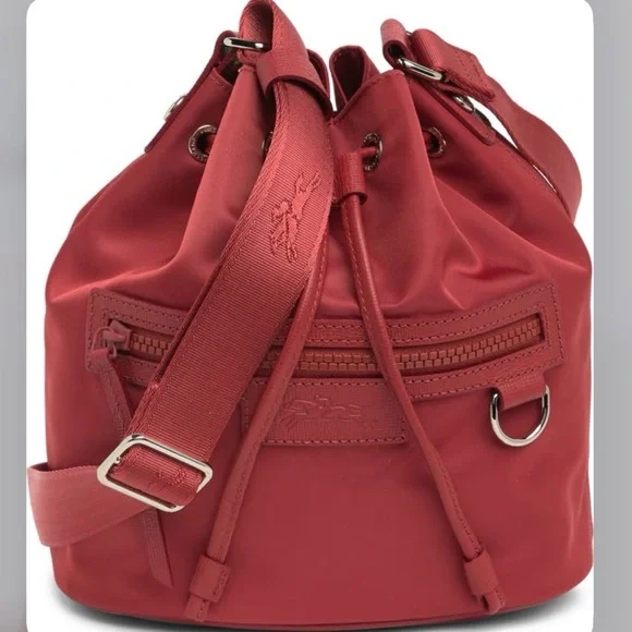 🆕-Longchamp Neoprene Bucket Bag- Red.